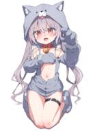 1 1boy absurdres animal_collar animal_ear_hood animal_ears animal_hands animal_hood bell blush clothing_cutout collar covering_breasts covering_privates crossdressing fake_animal_ears fang full_body general gloves grey_hair grey_hoodie hair_between_eyes highres hood hood_up hoodie jingle_bell kneeling long_hair long_sleeves looking_at_viewer mannack mannack0106 miharu_7 navel neck_bell open_clothes open_hoodie open_mouth original otoko_no_ko otokonoko paw_gloves paw_pads paw_shoes pixiv_128574671 pixiv_29759565 red_eyes sensitive shoulder_cutout simple_background skin_fang skindentation solo tearing_up tears thigh_strap thighs trap twintails white_background ふともも まんなく 兽耳 男の娘 肉球 // 2160x3055 // 1.9MB