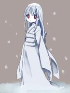 1_female 1girl bangs blue_kimono brown_background commentary_request eyebrows eyebrows_visible_through_hair female grey_hair hair_between_eyes highres japanese_clothes kai_himo kimono long_hair long_sleeves looking_at_viewer mature o obi original pale_skin parted_lips pov red_eyes safe sash silver_hair simple_background sketch sleeves_past_fingers sleeves_past_wrists snow snow_on_head snowing solo wide_sleeves yuki_onna // 1091x1441 // 96.2KB