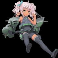 1girl ahoge armpits arms_up black_shorts black_skirt black_thighhighs black_vest boots bow comandante_cappellini_(kancolle) dark-skinned_female dark_skin full_body green_bow green_eyes hair_bow jiji_(aardvark) kantai_collection long_hair looking_at_viewer multicolored_hair official_art parted_lips pink_hair rigging sensitive shorts skirt solo streaked_hair tan thigh_boots thighhighs transparent_background twintails vest // 677x687 // 91.4KB