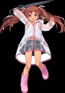 1girl arm_up arms_up belly belly_button black_skirt black_umbrella boots brown_eyes brown_hair child collarbone dress eyebrows eyebrows_behind_hair eyebrows_visible_through_hair fang female female_child frilled_skirt frills full_body hair_ornament hair_ribbon holding holding_umbrella jacket jiji jiji_(aardvark) kantai_collection libeccio_(kancolle) libeccio_(kantai_collection) libeccio_(rainy_season)_(kancolle) long_hair official_art open_mouth pink_boots pink_footwear pink_shoes q questionable raincoat ribbon s safe see-through see-through_clothes see-through_dress see-through_jacket see-through_raincoat see-through_sleeves sensitive shirt skirt smile solo thighs tied_hair transparent_background transparent_raincoat twintails umbrella // 679x973 // 112.1KB