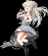 1girl black_boots black_footwear blush boots breasts brown_eyes clothing conte_di_cavour_(kancolle) conte_di_cavour_nuovo_(kancolle) convenient_censoring dress female footwear full_body grey_hair hair_censor high_heel_boots high_heels jiji jiji_(aardvark) kantai_collection large_breasts long_hair machinery official_art one_eye_closed open_mouth remodel_(kantai_collection) rigging s safe sensitive ship_turret shoes smoke solo torn_clothes torn_dress transparent_background turret white_dress // 637x756 // 95.1KB