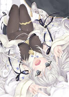 1girl animal_ears animal_tail archway_of_venus bangs bell bodysuit breasts covered_navel covered_nipples d female grey_eyes jingle_bell large_breasts long_hair looking_at_viewer lying oc on_back open_mouth original safe silver_eyes skin_tight smile solo tail thigh_gap tiger_ears tiger_girl tiger_tail tsurusaki_takahiro white_hair // 758x1058 // 633.4KB