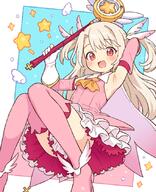 1girl adult armpits blonde_hair blush boots commentary detached_sleeves dress fatekaleid_liner_prisma_illya fate_(series) fate_kaleid_liner_prisma_illya frilled_skirt frills gloves illyasviel_von_einzbern knees_together_feet_apart long_hair looking_at_viewer magical_girl magical_ruby onyhakase open_mouth petticoat pink_boots pink_dress prisma_illya red_eyes sensitive skirt smile solo thigh_boots two_side_up white_gloves white_skirt // 680x837 // 493.3KB