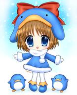 1girl 2000s_(style) artist_name bird blue_coat blue_eyes blue_hat blue_shoes bow brown_hair chibi chibi_only coat ecoco ekokuice full_body fur-trimmed_coat fur_trim hat hat_bow highres kigidere looking_at_viewer making-of_available mittens open_mouth painttool_sai_(medium) pantyhose penguin penguin_hat pom_pom_(clothes) red_bow scarf shoes signature smile solo standing tareme white_mittens white_pantyhose white_scarf // 1950x2395 // 359.4KB