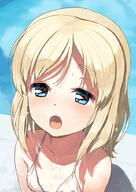 1girl bad_id bad_twitter_id bangs bikini blonde_hair blue_eyes blush child eyebrows_visible_through_hair female inactive_account jiji jiji_(aardvark) jiji_aardvark loli medium_hair open_mouth original q questionable safe saliva sensitive solo sweat swimsuit upper_body wet white_bikini white_swimsuit // 717x1012 // 146.1KB