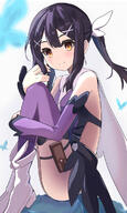 1girl atfbooru.ninja bare_shoulders black_hair blush breasts brown_eyes card_holster commentary_request fategrandorder fatekaleid_liner_prisma_illya fate_(series) fate_kaleid_liner_prisma_illya feather_hair_ornament feathers female fgo general hair_ornament hairclip kneeling legs leotard long_hair looking_at_viewer magical_girl miyu_edelfelt miyu_edelfelt_(magical_girl) pan_korokorosuke prisma_illya purple_hair purple_leotard safe sensitive short_twintails small_breasts smile solo terte tied_hair twintails yellow_eyes パンコロコロスケ プリズマ☆イリヤ 美遊ちゃん 美遊・エーデルフェルト // 686x1147 // 766.6KB