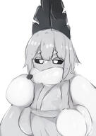 1girl absurdres arm_at_side arthropod_girl bangs black_sclera blunt_bangs body_fur colored_sclera commentary covered_mouth female_focus flat_chest fur_collar furry furry_female gelbooru general greyscale half-closed_eyes hand_up highres insect_girl japanese_clothes kimono looking_at_viewer monochrome moth_(diddms1999) moth_girl my700 original shiny shiny_hair short_hair sidelocks simple_background sketch solo standing symbol-only_commentary upper_body white_background // 2480x3508 // 1.0MB