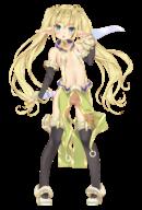 1girl arm_up ass_visible_through_thighs bangs black_legwear black_thighhighs blonde_hair blue_eyes breasts brown_footwear brown_shoes cameltoe choker dagger dual_wielding elf elf_mura elf_village erect_nipples female_focus full_body garter garter_straps gluteal_fold hairband heels holding knife legs loli long_hair looking_at_viewer navel no_bra official_art open_mouth panties pantsu pelvic_curtain pointy_ears questionable revealing_clothes sheath shiika_(elf_village) shoes showgirl_skirt siika simple_background small_breasts solo stockings thighhighs thighs thong transparent_background transparent_png tsurusaki_takahiro twin_tails twintails underwear weapon white_panties white_pantsu // 1500x2211 // 1.7MB