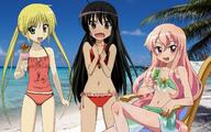 00s 3girls ahoge bikini black_hair blonde_hair blush blushing crossover female flat_chest hair_tie hayate_no_gotoku hayate_no_gotoku! hayate_the_combat_butler human loli lolicon long_hair louise_francoise_le_blanc_de_la_valliere louise_fran&ccedil;oise_le_blanc_de_la_valli&egrave;re mammal mature multiple_girls nagi_sanzenin pink_hair primate safe sanzen'in_nagi sanzenin_nagi sensitive shakugan_no_shana shana swimsuit swimwear tied_hair twin_tails twintails very_long_hair wallpaper young young_female zero_no_tsukaima // 1280x800 // 130.9KB
