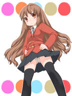 1_female 1girl < __ aisaka_taiga ascii_media_works black_legwear black_thighhighs blazer blazer_jacket blush bow bowtie brown_eyes brown_hair camel_toe cameltoe commentary_request dress_shirt female from_below hands_on_hips hands_on_own_hips high_resolution hips jacket legwear loli long_hair low_angle miniskirt panties pantsu pantyshot photoshop_(medium) pixiv_170645 pixiv_9474259 pleated_skirt questionable sasa_(pixiv) sasapuro school_uniform seifuku shirt shouji_ayumu skirt solo standin standing thigh-highs thighhighs toradora! underwear uniform upskirt white_panties white_pantsu young zettai_ryouiki とらドラ!100users入り 大河 小路あゆむさん // 1500x2000 // 792.8KB