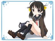 1_female 1girl ahoge bag black_eyes black_hair black_legwear clothing explicit female footwear knee-high_legwear knee_highs kneehighs legs legwear loli looking_at_viewer necktie nsfw original panchira panties pantsu pantyshot pantyshot_(sitting) pantyshot_sitting questionable ribbon sailor_uniform school_uniform schoolgirl_uniform seifuku sensitive serafuku shoes shouji_ayumu sitting skirt smile socks solo syouji_ayumu tied_hair twin_tails twintails underwear uniform young // 1200x900 // 3.1MB