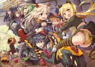 1 10s 19051031 6+_females 6+girls absurdres ahoge alternate_costume alternative_costume animal_ears animal_tail armadillo-tokage ass bad_id bad_pixiv_id black_hair blonde blonde_hair brown_eyes brown_hair candy cat_ears cat_tail chocolate chocolate_bar clothes_lift clothes_pull d demon_horns devil_horns ears eyewear fang fangs female food garrison_cap glasses green_eyes green_hair grey_hair ground_vehicle hair_tie halloween halloween_costume hat headwear highres horns jack-o'-lantern kantai_collection kikuzuki_(kancolle) kikuzuki_(kantai_collection) lingerie lollipop long_hair long_sleeves megane mikazuki_(kancolle) mikazuki_(kantai_collection) mochizuki_(kancolle) mochizuki_(kantai_collection) motor_vehicle motorcycle multicolored multicolored_clothes multicolored_legwear multiple_females multiple_girls mutsu_(kancolle) mutsu_(kantai_collection) nagato_(kancolle) nagato_(kantai_collection) nagatsuki_(kancolle) nagatsuki_(kantai_collection) nekomimi open-mouth_smile open_mouth panties pantsu photoshop_(medium) pixiv_53339498 questionable safe satou_daiji satsuki_(kancolle) satsuki_(kantai_collection) sensitive silver_hair skirt skirt_lift skirt_pull smile striped striped_clothes striped_legwear striped_panties striped_thighhighs striped_underwear tail thigh-highs thighhighs tied_hair trick_or_treat twintails underwear vehicle vertical-striped_clothes vertical-striped_panties vertical-striped_underwear vertical_stripes wavy_mouth white_hair witch_hat yellow_eyes バイク絵_40台目_睦月型_ハロウィン // 3508x2480 // 570.5KB