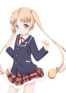 10s 1_female 1girl blazer blonde_hair blue_eyes blush chuunibyou_demo_koi_ga_shitai! dekomori_sanae female flat_chest highres jacket kyoto_animation long_hair looking_at_viewer mature pixiv_170645 pixiv_32859567 plaid plaid_skirt pov safe sasapuro school_uniform seifuku shouji_ayumu simple_background skirt smile solo tareme tareme_eyes tied_hair twintails uniform very_long_hair white_background 中二病でも恋がしたい! 中二病でも恋がしたい!500users入り 凸守早苗 小路あゆむさん 真の表紙は&hellip; ﾃﾞｪｽ! // 1144x1600 // 582.5KB
