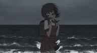 1girl >_< >o< ascot backpack bag bare_legs channel_(caststation) cloud cloudy_sky collared_shirt cowboy_shot dark dress gelbooru_11797116 general hair_ornament horizon kaai_yuki medium_hair necktie o ocean randoseru red_ascot red_dress red_necktie shirt sky subchannelchan twintails twitter.com vocaloid wading water waves white_shirt // 2944x1603 // 1.3MB