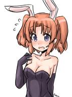 1_female 1girl animal_ears bare_shoulders black_leotard blue_eyes blush breasts bunny_ears bunny_girl bunny_suit bunnysuit cleavage drawfag ears engaged_to_the_unidentified female female_focus flying_sweatdrops hair_tie large_breasts leotard lewd looking_at_viewer mature mikakunin_de_shinkoukei open_mouth orange_hair pink_hair playboy_bunny point_of_view pov purple_eyes rabbit_ears rori rori_(4chan) rori_(artist) s safe sensitive short_hair simple_background solo source_request strapless strapless_leotard tied_hair twintails white_background yonomori_kobeni // 596x800 // 293.9KB