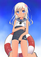 1 10s 1_female 1girl blonde blonde_hair blue_eyes blush butt_visible_from_the_front child cleft_of_venus clothes_aside clothing_aside commentary_request covered_navel crop_top dark_skin explicit explicit_content female female_only flat_chest flower gluteal_fold hair_flower hair_ornament high_resolution highres japanese_flag kantai_collection kneeling lifebuoy lo500 loli long_hair looking_at_viewer mature navel nsfw one-piece_swimsuit one-piece_tan one-piece_tanline partially_visible_vulva pettanko photoshop_(medium) pixiv_170645 pixiv_57839602 pov pussy pussy_peek questionable ro-500_(kancolle) ro-500_(kantai_collection) sailor_collar sasapuro school_swimsuit school_uniform shouji_ayumu smile solo stomach sukumizu swim_ring swimsuit swimsuit_aside swimsuit_under_clothes swimwear tan tan_lines tank_suit tanline tanlines tanned vulva young すくみずびより 呂500 小路あゆむさん 股布ずらし 顔を埋めたい股間 // 1144x1600 // 741.8KB