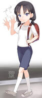 085 1girl 2d_art afterimage backpack bag black_hair blue_shorts brown_eyes closed_mouth dated full_body general grey_footwear hand_up highres kneehighs loli long_hair looking_at_viewer low_twintails micro_bikini original parted_bangs pixiv_109557734 pixiv_60644 r-18 randoseru shirt shoes short_sleeves shorts signature socks solo twintails walking waving white_shirt white_socks yone_kinji yonekinji オリジナル マイクロビキニ ロリ 与根金次 週末イラスト20230106～0702 // 800x1851 // 112.5KB