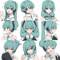 1 1girl _caststation absurdres alternate_hair_length alternate_hair_length_(shorter) alternate_hairstyle anime_girls aqua_eyes aqua_hair aqua_necktie bad_id bad_twitter_id bare_shoulders black_sleeves blunt_bangs blush bob_cut channel channel_(caststation) closed_eyes commentary concept_art costume_chart detached_sleeves double_bun duplicate embarrassed english_commentary from_side gelbooru_12248666 general hair_bun hair_chart hair_ornament hairbun hand_on_own_chest hatsune_miku hatsune_mikuo headset highres holding holding_own_hair index_fingers_together long_hair looking_at_viewer low_twintails medium_hair mikuo multiple_views necktie negitoro open_mouth peace_sign pixel-perfect_duplicate pixiv pointing pointing_at_self portrait shirt short_hair single_hair_bun sleeveless sleeveless_shirt sleeves_past_fingers sleeves_past_wrists smile smiling solo squinting steepled_fingers tanosii_chan teto_kasane thigh-high_boots transforming_into_male twintails upper_body user_cphp7858 v vocaloid vocaloid10000users入り vocaloid30000users入り vocaloid_10000+_bookmarks white_background white_shirt サイハイブーツ ネギトロ マルチシーン ミクであそぼ ミクオ 初音ミク 初音ミクオ 男体化 重音テト // 4000x4000 // 4.6MB