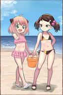 2025 2d_art 2girls adult ahoge antipopper anya,_becky anya_(spy_x_family) anya_forger beach becky_blackbell bikini bikini_bottom black_bikini black_swimsuit blue_sky blush brown_eyes brown_hair brown_sandals bucket clothing cloverworks commentary contentious_content day duo elementary elementary_(lolipope) english_commentary feet female flat_chest footwear full_body green_eyes hair_bobbles hair_ornament hairclip hairpods high_resolution holding holding_bucket large_filesize legs limited_visibility loli looking_at_viewer medium_hair multiple_girls navel ocean open_mouth outdoors pettanko pink_bikini pink_hair pink_swimsuit pixiv_130630553 pixiv_13848971 pointing pointing_at_viewer ruffle_bikini sandals sensitive side-tie_bikini side-tie_bikini_bottom side-tie_clothing side-tie_swimsuit sky smile spy_x_family standing star_(symbol) star_hair_ornament stomach swimsuit teeth thighs tied_hair toes twintails upper_teeth upper_teeth_only very_high_resolution white_sandals wit_studio younger_female // 1991x3000 // 7.2MB