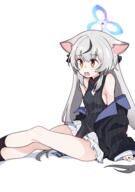 1 1girl 2d_art absurdres anc4008 animal_ears black_dress black_hair black_jacket black_socks blue_archive blue_halo breasts china_dress chinese_clothes commentary_request dress grey_hair hair_between_eyes halo highres jacket kokona_(blue_archive) long_hair long_sleeves multicolored_hair open_clothes open_jacket open_mouth orange_eyes pearl.g.e pearlgang_e pixiv_119163239 pixiv_15153796 sensitive simple_background sitting sleeveless sleeveless_dress small_breasts socks solo streaked_hair striped_clothes striped_dress striped_jacket tiger_ears vertical-striped_clothes vertical-striped_dress vertical-striped_jacket white_background ココナちゃん // 2039x2894 // 2.1MB