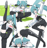 1girl 1girls 3 _caststation absurdres aqua_eyes aqua_hair ass asymmetrical_bodysuit asymmetrical_legwear bad_id bad_twitter_id barefoot black_body black_bodysuit black_boots black_footwear black_gloves black_legwear blush bodysuit boots channel channel_(caststation) closed_eyes closed_mouth clothed commentary covered_kneepits cropped_jacket deco*27 duplicate excessive_cum female female_only fit_female flag flexible gelbooru_12248674 gloves goodsmile_company goodsmile_racing green_flag green_gloves hair_between_eyes hair_ornament half-closed_eyes happy hatsune_miku heels high_heels highres holding holding_flag jack-o'_challenge jack-o_pose jacket kneepits leg_lift legs legwear light-skinned_female long_hair long_legs looking_at_viewer multiple_views navel_visible_through_clothes non-nude one_leg_bent open_mouth open_smile peace_sign pixel-perfect_duplicate racing_miku racing_miku_(2022) safe sensitive shoe_soles shoes simple_background single_leg_bodysuit single_thigh_boot smile solo split splits spread_legs squatting standing standing_on_one_leg standing_split stockings sweat sweatdrop tanosii_chan thigh_boots thighhighs top-down_bottom-up twintails twitter.com two-tone_gloves user_cphp7858 v v_sign vertical_splits very_long_hair vocaloid vocaloid10000users入り vocaloid_10000+_bookmarks white_background white_jacket world_is_mine x_cast_x ふつくしい&hellip; スペシャル スペシャルミク集 ワールドイズマイン 初音ミク 裸足 // 3370x3466 // 3.2MB