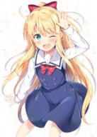 1_female 1girl ;d ahoge aqua_eyes bangs blonde blonde_hair blonde_hair,_blue_eyes blue_eyes blue_skirt blush bow bowtie buttons clothing collared_shirt commentary_request explicit_content eyebrows eyebrows_visible_through_hair feet_out_of_frame female female_only floral_background flower hair_between_eyes hair_ornament hair_ribbon hair_tie hand_up himesaka_noa loli lolicon long_hair long_sleeves looking_at_viewer mature neckwear nsfw one_eye_closed open_mouth pixiv_1801112 pixiv_72693817 point_of_view ponytail pov red_bow red_bowtie red_neckwear red_ribbon ribbon safe sailor_collar sailor_dress school_uniform seifuku sensitive shirt sidelocks simple_background skirt sleeves_past_wrists smile solo stars tied_hair tomo tomoice111 tomoo tomoo_(tomo) uniform very_long_hair watashi_ni_tenshi_ga_maiorita! white_background white_sailor_collar white_shirt wink young ともー ともー@コミ1【k-31b】 ともー@秋コミ1【a-17a】 わたてん10000users入り わたてん5000users入り ウィンク サイキョーにカワイイ セーラーワンピース 姫坂乃愛 私に天使が舞い降りた! 金髪碧眼 // 1238x1731 // 1.4MB