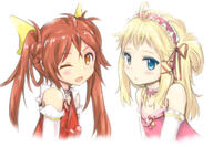 2_females 2girls aihara_enju black_bullet blonde_hair blue_eyes blush brown_eyes brown_hair clothing female flat_chest multiple_females multiple_girls tagme tied_hair tina_sprout twintails wink // 1231x850 // 435.1KB