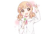 brown_eyes brown_hair flowers food namori oomuro_sakurako short_hair tied_hair twintails white yuru_yuri // 1461x913 // 481.4KB