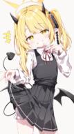 +++ 1 1girl black_dress black_ribbon blonde_hair bloomers blue_archive blush clothes_lift demon_girl demon_horns demon_wings dress female gelbooru gelbooru_12030008 grin hair_ribbon halo hand_up highres horns ibuki_(blue_archive) lifting_own_clothes loli long_hair paid_reward_available pixiv_19098713 pleated_dress ponytail ribbon sabana sabasabaflash safe sensitive shirt shirt_under_dress side_ponytail skirt skirt_lift smile smug solo teasing tied_hair upskirt white_bloomers white_shirt wings yellow_eyes yellow_halo さばな イブキ.！！ イブキ差分（通常、マイクロビキニ、裸） ドロチラ ドロワーズ ブルアカ ブルーアーカイブ ブルーアーカイブ1000users入り 丹花イブキ // 886x1596 // 884.5KB
