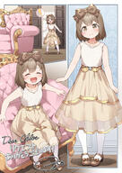 1girl 3koma armchair bow brown_bow brown_eyes brown_hair brown_shoes brown_skirt chair closed_eyes closed_mouth comic commentary commission door english_commentary footwear_bow general hair_bow highres indoors jewelry layered_skirt mary_janes multiple_views necklace open_door open_mouth original pantyhose pearl_necklace pleated_skirt shirt shoes short_hair sitting skeb_commission skirt sleeveless sleeveless_shirt smile white_pantyhose white_shirt yukie_(kusaka_shi) // 1417x2000 // 756.1KB