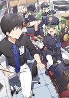 1boy 3girls absurdres aoba_(blue_archive) black_boots blue_archive boots closed_eyes cup demon_tail faceless faceless_male fang general gloves green_hair halo hat highres hikari_(blue_archive) holding holding_cup indoors long_hair long_sleeves multiple_girls nozomi_(blue_archive) open_mouth pantyhose parted_lips pointy_ears sensei_(blue_archive) siblings sisters smile tail twins twintails twitter.com white_gloves white_pantyhose yellow_eyes yukie_(kusaka_shi) yukkieeeeeen // 2257x3187 // 981.4KB