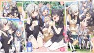 2girls 3girls aged_down animal_ears anniversary apron black_dress black_footwear black_hair black_shoes blue_archive blue_halo blush breasts china_dress chinese_clothes closed_mouth dress eating eyes_closed female general green_halo grey_hair halo highres holding indoors kokona_(blue_archive) long_hair mouse_ears mouse_girl multicolored_hair multiple_girls official_art open_mouth outdoors sandwiched saya_(blue_archive) shoes short_sleeves shun_(blue_archive) shun_(small)_(blue_archive) siblings sisters sitting skirt sleeping small_breasts smile standing thighhighs thighs white_legwear white_skirt white_thighhighs yukie_(kusaka_shi) // 1920x1080 // 3.9MB
