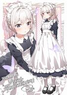 1girl animal_ear_fluff animal_ears apron arms_behind_back back_bow black_dress blush bookshelf bow bug butterfly butterfly_hair_ornament cat_ears cat_tail collared_dress contrast_collar dress frilled_apron frilled_dress frills general gradient_hair grey_hair hair_ornament halftone highres indie_virtual_youtuber insect juliet_sleeves long_sleeves looking_at_viewer maid_apron maid_headdress mary_janes monochrome_background multicolored_hair multiple_views nekomiya_eto pantyhose parted_lips pink_eyes pink_hair puffy_sleeves purple_butterfly rounded_collar second-party_source shoes sparkle streaked_hair tail virtual_youtuber white_apron white_pantyhose yukie_(kusaka_shi) // 850x1200 // 224.1KB