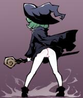 1girl akableak berserk_(series) cape cleft_of_venus from_behind loli mage nopan schierke_(berserk) staff witch // 1262x1500 // 338.6KB