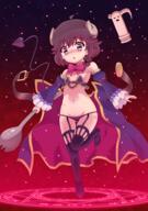 1_female ahoge bare_shoulders boots bow bowtie brown_eyes brown_hair cape child cosplay costume_switch demon demon_girl demon_horns demon_tail detached_sleeves explicit eyebrows_visible_through_hair female footwear frilled_sleeves frills garter garter_belt garters gelbooru groin horns looking_at_viewer machikado_mazoku magic_circle navel nsfw open_mouth pikuharu pitchfork questionable short_hair solo spork statue tail thigh-highs thigh_boots waist_cape wide_sleeves yoshida_ryouko yoshida_yuuko_(machikado_mazoku) young // 680x965 // 596.0KB