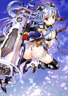 1_female absurd_resolution ahoge armpits art ass black_footwear black_gloves black_legwear blue_hair blush boots butt_crack cannon elbow_gloves expressionless female flat_chest footwear fujima_takuya gloves heels high_heels high_resolution holding_object holding_weapon leotard light_blue_hair long_hair looking_at_viewer mature mecha_musume night no_bra open_mouth outdoors posterior_cleavage questionable red_eyes sankaku_channel scan see-through shoes skindentation skirt sky solo star stars sword thigh-highs tongue two_side_up very_high_resolution weapon white_leotard yande.re // 2868x4092 // 1.8MB