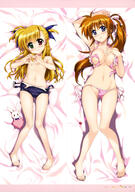 2_females absurd_resolution absurdres archway_of_venus art asymmetrical_hair bed breast_grab contentious_content convenient_arm dakimakura danbooru eyebrows_visible_through_hair feet female fujima_takuya groin hair_ornament hair_tie heterochromia high_resolution highres loli lyrical_nanoha mahou_shoujo_lyrical_nanoha_vivid multiple_females official_art one_arm_up ponytail scan striped_swimsuit swimsuit tagme takamichi_vivio tied_hair toes underboob very_high_resolution viewed_from_above vivio young // 2869x4094 // 1.2MB