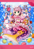 10s 1_female absurd_resolution absurdres blue_eyes bow cardfight!!_vanguard cardfight_vanguard dress eyebrows eyebrows_visible_through_hair female fujima_takuya high_resolution long_hair looking_at_viewer mermaid monster_girl mythical open_mouth pink_bow pink_dress pink_hair safe scan solo striped_pattern tagme tail very_high_resolution vividgarden // 2868x4094 // 2.3MB