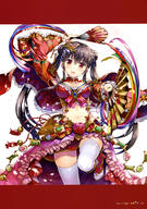 1_female absurdres armor art bare_shoulders black_footwear black_hair blue_brooch blush bow breasts brooch butterfly_hair_ornament copyright d dancing detached_collar double_bun english english_text eyebrows_visible_through_hair fan female floral_print flower framed_image frilled_kimono frilled_skirt frills fujima_takuya gem hair_between_eyes hair_ornament hair_tie high_resolution highres holding holding_fan japanese_clothes jewelry kimono large_breasts long_hair looking_at_viewer midriff miniskirt multicolored_footwear navel official_art open_mouth overskirt page_number pink_footwear pink_frills pink_lips pink_skirt print_kimono red_bow_ornament red_eyes red_flower red_footwear red_kimono red_rose red_skirt rose safe sankaku_channel scan shiny shiny_clothes shiny_hair shiny_skin simple_background skindentation skirt smile solo standing standing_on_one_leg tagme text thigh-highs thighs tied_hair tongue twintails very_high_resolution white_background white_footwear white_frills white_legwear zettai_ryouiki // 2875x4089 // 1.7MB