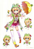 3 >_< absurd_resolution absurdres art blonde_hair blue_eyes blush_stickers boots bow bowtie bracelet breasts chibi choker d daisy english english_text eyebrows_visible_through_hair fingerless_gloves flower flower_request footwear frog_hood fujima_takuya gloves green_jacket green_stripe green_stripes hair_between_eyes high_resolution highres hood hooded_jacket index_finger_raised jacket jewelry laki_station layered_skirt light_blue_eyes looking_at_viewer low_twintails medium_breasts midriff multiple_views nijikawa_laki official_art open_clothes open_hands open_jacket open_mouth outstretched_arms page_number pigeon-toed pink_choker pink_lips pink_neckwear pink_skirt pleated_skirt print_legwear raindrop_print red_flower red_rose ribbon-trimmed_clothes ribbon_trim rose rubber rubber_boots safe sankaku_channel scan shirt single_stripe skindentation skirt smile standing standing_on_one_leg striped_background striped_neckwear striped_pattern suspender_skirt suspenders text thigh-highs thighs tied_hair twintails umbrella vertical-striped_background vertical-striped_skirt vertical_stripes very_high_resolution white_flower white_gloves white_legwear white_shirt white_skirt white_stripes x3 yellow_footwear yellow_umbrella zettai_ryouiki // 2864x4092 // 1.5MB