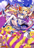 1_female 7_(number) abacus absurd_resolution ace_of_spades alice_(wonderland) alice_in_wonderland apron armpits art bag black_hair_ornament blonde_hair blue_dress blue_eyes blue_hairband blue_sky blush bow bowtie breasts building card cat checkerboard_cookie clock_hair_ornament cloud cookie cup d day detached_collar dress fangs feline female food food_request footwear fujima_takuya fur hair_ornament hairband hairclip heart high_resolution key large_breasts light_blue_dress light_blue_eyes long_hair looking_at_viewer mammal open_mouth outdoors playing_card raised_leg ribbon safe sankaku_channel scan shiny shoes skin_tight skindentation skirt sky smile star striped_pattern tagme thigh-highs tongue vertical-striped_dress very_high_resolution white_apron white_capelet white_legwear white_stripes window // 2873x4095 // 2.1MB