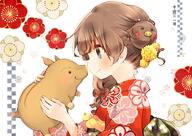 1_female animal blush brown_hair carrying chinese_zodiac closed_mouth commentary_request danbooru-safebooru female floral_background floral_print flower flowers from_side hair_bun hair_flower hair_ornament hair_over_shoulder hair_ribbon hands_up in_profile japanese_clothes kimono konachan.com kuga_tsukasa long_hair long_sleeves looking_at_another mature obi original pig ponytail print_kimono profile purple_eyes red_kimono red_ribbon ribbon safe safebooru sankaku_channel sash short_hair sidelocks simple_background smile solo tied_hair white_background year_of_the_pig yellow_flower // 1000x707 // 789.3KB