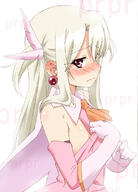 1_female 20170525 bare_shoulders blush cape ear_blush earrings elbow_gloves embarrassed fate fatekaleid fatekaleid_liner_prisma_illya feathers female ginmaru gloves hair_feathers hand_on_own_chest illyasviel_von_einzbern in_profile jewelry loli long_hair looking_at_viewer looking_to_the_side magical_girl prisma_illya profile purple_eyes questionable shirt_pull silver_hair simple_background sleeveless_outfit solo text text_focus top_pull white_background // 790x1100 // 536.9KB
