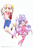 2_females absurdres ahoge alternate_costume antenna_hair art backpack bag contentious_content copyright_name costume_switch crossover fate fatekaleid fatekaleid_liner_prisma_illya fatekaleid_liner_prisma_☆_illya_2wei_herz! fatestay_night female female_only flute footwear hair_ornament heels holding_object illyasviel_von_einzbern loli miyauchi_renge miyauchi_renge_(cosplay) multiple_females musical_instrument non_non_biyori non_non_byiori official_art one_arm_up pink_footwear prisma_illya_(cosplay) randoseru recorder scan simple_background tied_hair very_high_resolution white_background young // 2866x4099 // 1.6MB
