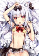 1_female anchor_choker animal_ears arm_up azur_lane bangs bed_sheet bird black_bow black_choker black_sailor_collar black_skirt blush bow breasts cat_ears censored chick choker clothes_lift collarbone comic1 commentary_request dakimakura ears eyebrows_visible_through_hair fangs female fingernails fujima_takuya groin hair_between_eyes hair_bow hair_ornament hand_up head_tilt long_hair looking_at_viewer lying medium_breasts mocochin navel no_panties novelty_censor on_back one_arm_up open_mouth out-of-frame_censoring pixiv_22526 pixiv_68257662 pleated_skirt questionable red_bow_ornament red_eyes sailor_collar sailor_uniform school_uniform shirt shirt_lift silver_hair skirt skirt_lift solo suspender_skirt suspenders tied_hair top_lift twintails uniform very_long_hair white_shirt yukikaze_(azur_lane) 藤真拓哉@4号館ア−03ab 藤真拓哉@お仕事募集中 雪風 雪風(アズールレーン) 雪風様！ // 800x1140 // 757.1KB