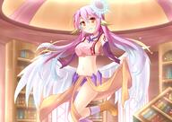 10s 1_female absurd_resolution angel_wings blush book bookshelf breasts chrisandita collaboration feathered_wings feathers female flying gloves gradient_hair grin high_resolution jibril jibril_(no_game_no_life) large_filesize library looking_at_viewer md5_mismatch medium_breasts midriff mismatched_legwear multicolored_hair navel no_game_no_life open_mouth orange_eyes pink_hair purple_legwear safe shiny shiny_skin sideboob smile solo symbol-shaped_pupils very_high_resolution white_wings wings // 3507x2480 // 5.1MB