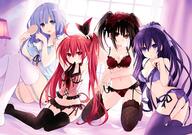 10s 4_females ahoge art babydoll black_hair black_legwear black_ribbon blue_eyes bow bra breasts cleavage clock_eyes collarbone date_a_live detexted eyebrows_visible_through_hair female fishnets frilled_bra frilled_panties frills garter_straps groin hair_bow hair_brushing hair_in_mouth hair_ornament headdress heterochromia high_ponytail holding_brush indoors kneeling large_filesize legwear lingerie long_hair male medium_breasts multiple_females navel novel_illustration official_art open_mouth orange_eyes panties ponytail purple_bra purple_eyes purple_hair purple_legwear purple_panties purple_ribbon red_bra red_eyes red_hair resized shiny shiny_skin stockings string_panties symbol-shaped_pupils thigh-highs third-party_edit tied_hair translated twintails tying_hair underwear underwear_only very_long_hair wallpaper white_legwear window yellow_eyes // 3064x2160 // 5.9MB