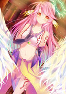 10s 1_female angel_wings blush breasts bridal_gauntlets cross cross-shaped_pupils feathered_wings feathers female gloves gradient_eyes gradient_hair halo jibril jibril_(no_game_no_life) long_hair looking_at_viewer low_wings magic_circle medium_breasts midriff mismatched_legwear multicolored multicolored_eyes multicolored_hair navel no_game_no_life orange_eyes pink_hair safe sideboob smile solo symbol-shaped_pupils tattoo thigh-highs vebonbon very_long_hair white_wings wing_ears wings yellow_eyes // 700x989 // 851.5KB