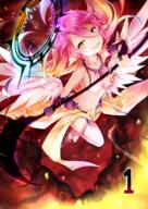 10s 1_female angel_wings breasts bridal_gauntlets crop_top evil_smile feathered_wings feathers female gloves gradient_hair halo high_resolution ikasoke_(likerm6au) jibril jibril_(no_game_no_life) large_breasts long_hair low_wings magic_circle mature midriff mismatched_legwear multicolored_hair navel no_game_no_life open_mouth pink_hair safe sideboob solo tattoo thigh-highs white_wings wing_ears wings yellow_eyes // 886x1251 // 1.8MB
