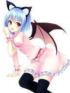 1_female animal_ears bat_wings black_legwear blue_hair cat_ears ears fake_animal_ears fangs female junior27016 no_hat no_headwear open_mouth red_eyes remilia_scarlet safe short_hair simple_background skirt solo thigh-highs touhou white_background wings wrist_cuffs にゃんきゃっと_2014-05-31_remilia ジュニア // 720x960 // 377.3KB
